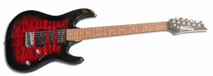 Ibanez GRX70QA Transparent Red Burst